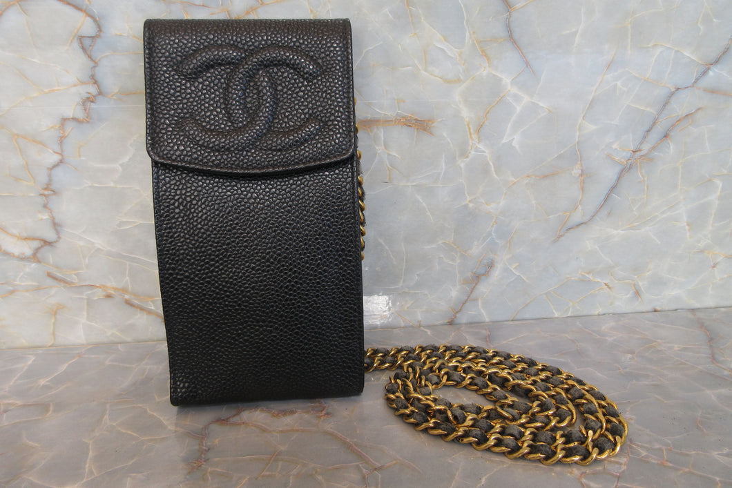 CHANEL/シャネル ココマークミニチェーンショルダーバッグ キャビアスキン ブラック/ゴールド金具 ショルダーバッグ 700010110