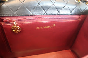 CHANEL/シャネル 台形チェーンショルダーバッグ ラムスキン ブラック/ゴールド金具 ショルダーバッグ 700080081