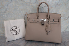 将图片加载到图库查看器，HERMES BIRKIN 25 Clemence leather Gris tourterelle T刻印 Hand bag 600100205
