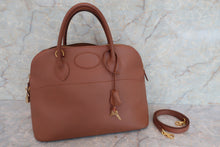 将图片加载到图库查看器，HERMES BOLIDE 35 Graine Couchevel leather Brown Shoulder bag 600070011
