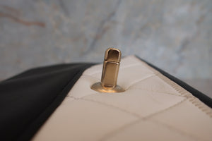 CHANEL/シャネル マトラッセチェーンショルダーバッグ ラムスキン ブラック/ホワイト/ゴールド金具 ショルダーバッグ 700070047