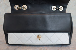 CHANEL/シャネル マトラッセチェーンショルダーバッグ ラムスキン ブラック/ホワイト/ゴールド金具 ショルダーバッグ 700070047