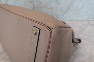HERMES BIRKIN 40 Clemence leather Gris tourterelle/Matte silver hadware □E Engraving Hand bag 700030026