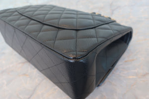 CHANEL/シャネル 中マトラッセWフラップWチェーンショルダーバッグ キャビアスキン ブラック/ゴールド金具 ショルダーバッグ 700080077