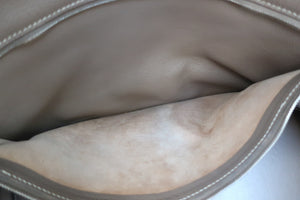 HERMES BIRKIN 40 Clemence leather Etoupe gray □J Engraving Hand bag 600050164