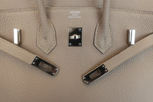 将图片加载到图库查看器，HERMES BIRKIN 25 Clemence leather Gris tourterelle T刻印 Hand bag 600100205
