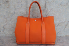 将图片加载到图库查看器，HERMES GARDEN PARTY PM Toile officier/Leather Orange □M刻印 Tote bag 600060215
