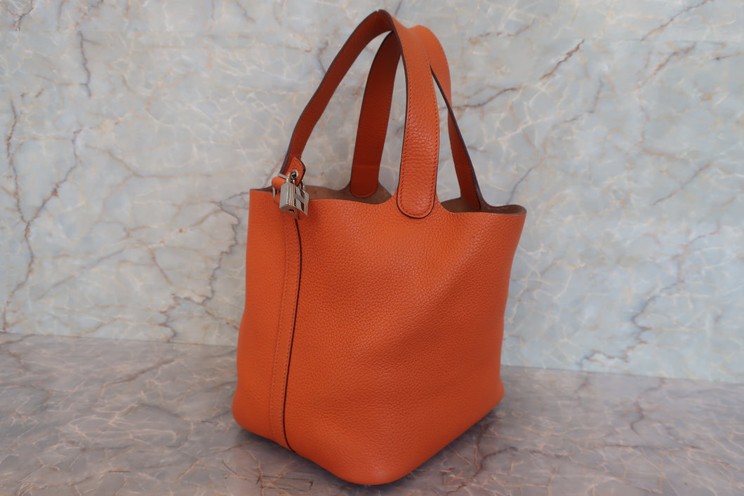 HERMES／エルメス ピコタンロックＭＭ トリヨンクレマンス オレンジ ハンドバッグ 700080065