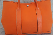 将图片加载到图库查看器，HERMES GARDEN PARTY PM Toile officier/Leather Orange □M刻印 Tote bag 600060215
