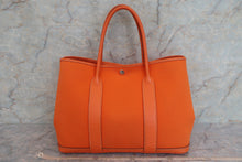 将图片加载到图库查看器，HERMES GARDEN PARTY PM Toile officier/Leather Orange □M刻印 Tote bag 600060215
