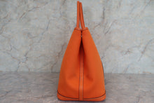 将图片加载到图库查看器，HERMES GARDEN PARTY PM Toile officier/Leather Orange □M刻印 Tote bag 600060215
