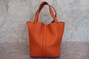 HERMES／エルメス ピコタンロックＭＭ トリヨンクレマンス オレンジ ハンドバッグ 700080065