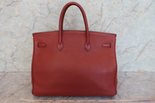 Load image into Gallery viewer, HERMES BIRKIN 40 Clemence leather Brique □D Engraving Hand bag 600080092
