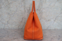 将图片加载到图库查看器，HERMES GARDEN PARTY PM Toile officier/Leather Orange □M刻印 Tote bag 600060215
