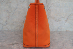 HERMES GARDEN PARTY PM Toile officier/Leather Orange □M刻印 Tote bag 600060215