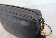 將圖片載入圖庫檢視器 CHANEL/シャネル マトラッセフリンジチェーンショルダーバッグ ラムスキン ブラック/ゴールド金具ショルダーバッグ 800030140
