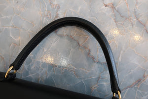 HERMES KELLY 28 Box carf leather Black 〇Z Engraving Shoulder bag 700090115