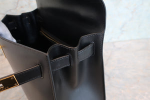 HERMES KELLY 28 Box carf leather Black 〇Z Engraving Shoulder bag 700090115