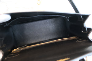 HERMES KELLY 28 Box carf leather Black 〇Z Engraving Shoulder bag 700090115