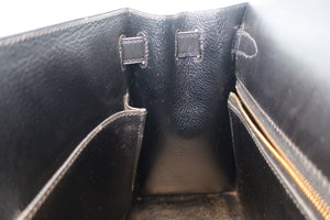 HERMES KELLY 28 Box carf leather Black 〇Z Engraving Shoulder bag 700090115