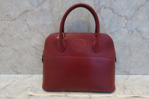 HERMES　BOLIDE 31 Box carf leather Rouge H □D Engraving Shoulder bag 500110112