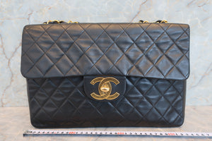 CHANEL/シャネル デカマトラッセシングルフラップチェーンショルダーバッグ ラムスキン ブラック/ゴールド金具 ショルダーバッグ 700040020