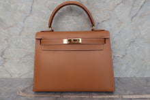 将图片加载到图库查看器，HERMES KELLY 28 Box carf leather Natural 〇W刻印 Shoulder bag 600100175
