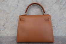 将图片加载到图库查看器，HERMES KELLY 28 Box carf leather Natural 〇W刻印 Shoulder bag 600100175
