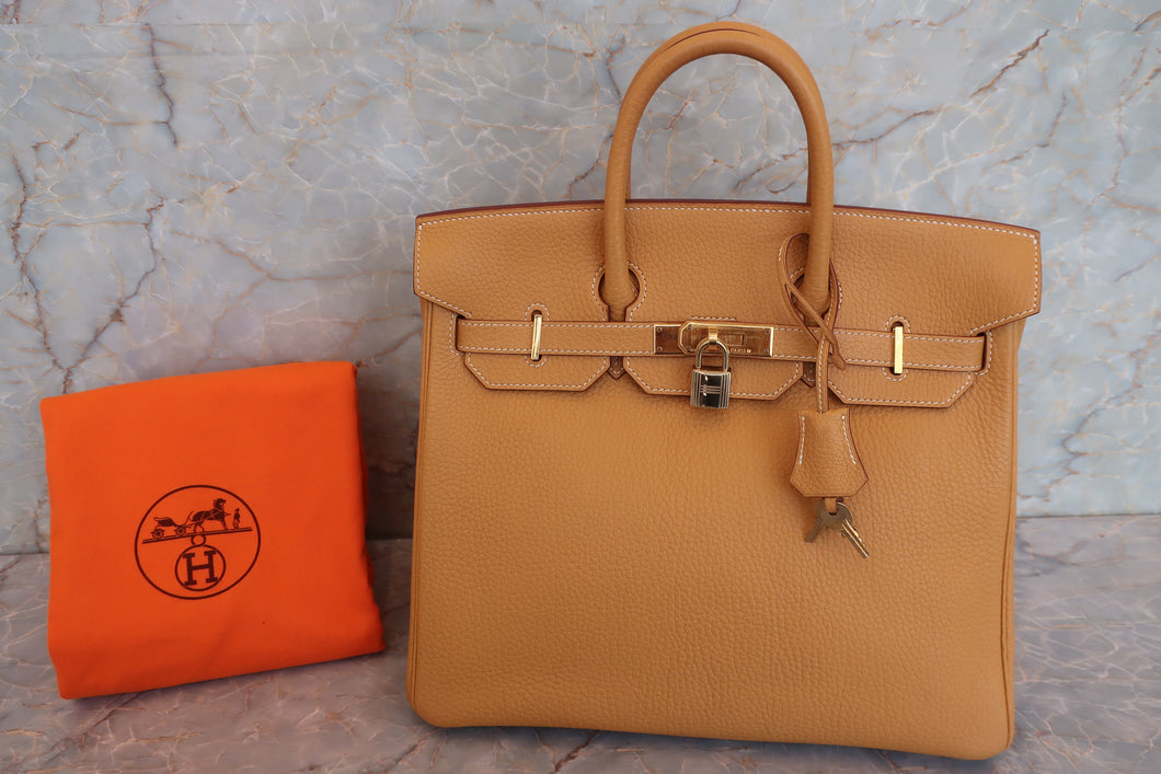 HERMES HAUT A COURROIRE 32 Fjord leather Natural sable □A Engraving Hand bag 700090116
