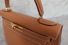 将图片加载到图库查看器，HERMES KELLY 28 Box carf leather Natural 〇W刻印 Shoulder bag 600100175
