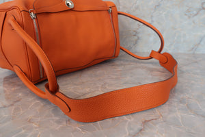 HERMES LINDY 34 Clemence leather Orange □P Engraving Shoulder bag 600080152