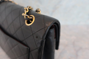 CHANEL/シャネル マトラッセWフラップWチェーンショルダーバッグ ラムスキン ブラック/ゴールド金具 ショルダーバッグ 700070029