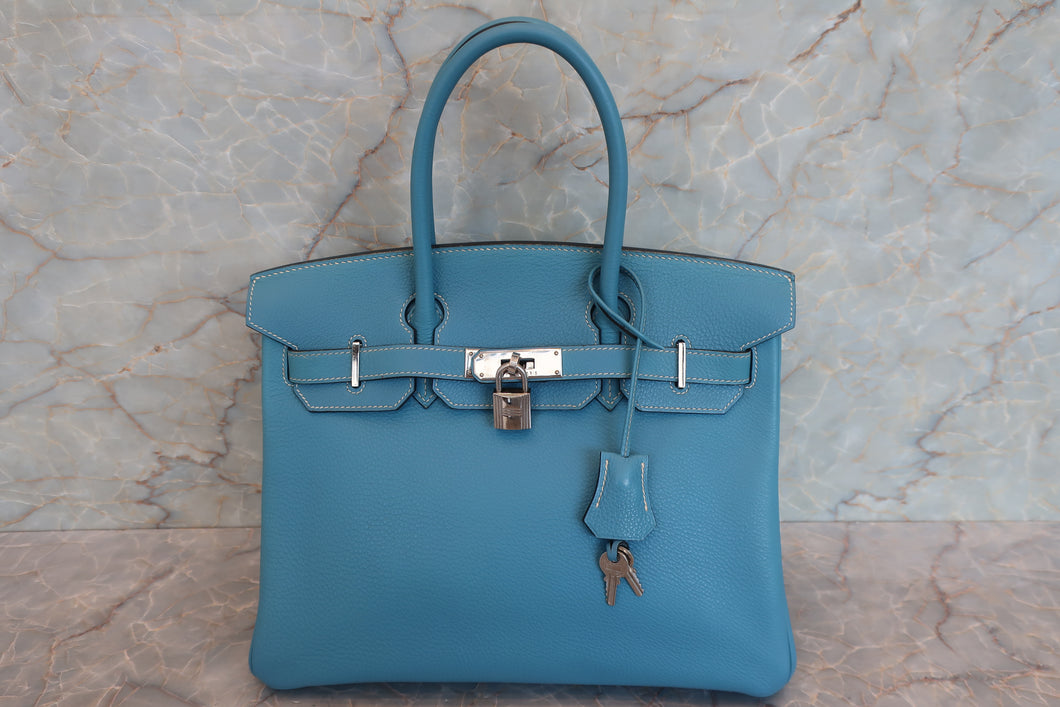 HERMES／エルメス バーキン30 トゴ ブルージーン □E刻印 ハンドバッグ 700060295