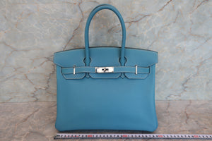 HERMES／エルメス バーキン30 トゴ ブルージーン □E刻印 ハンドバッグ 700060295