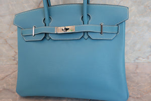 HERMES／エルメス バーキン30 トゴ ブルージーン □E刻印 ハンドバッグ 700060295