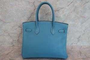 HERMES／エルメス バーキン30 トゴ ブルージーン □E刻印 ハンドバッグ 700060295