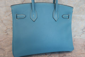 HERMES／エルメス バーキン30 トゴ ブルージーン □E刻印 ハンドバッグ 700060295