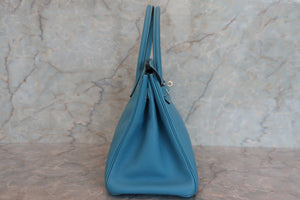 HERMES／エルメス バーキン30 トゴ ブルージーン □E刻印 ハンドバッグ 700060295