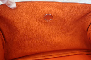 HERMES LINDY 34 Clemence leather Orange □P Engraving Shoulder bag 600080152