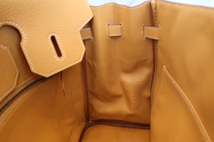 HERMES HAUT A COURROIRE 32 Fjord leather Natural sable □A Engraving Hand bag 700090116
