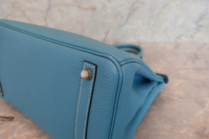 HERMES／エルメス バーキン30 トゴ ブルージーン □E刻印 ハンドバッグ 700060295