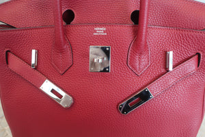 HERMES BIRKIN 30 Clemence leather Rouge Grenet A刻印 Hand bag 500080010