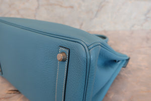 HERMES／エルメス バーキン30 トゴ ブルージーン □E刻印 ハンドバッグ 700060295