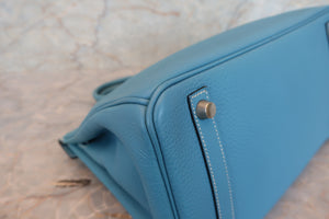 HERMES／エルメス バーキン30 トゴ ブルージーン □E刻印 ハンドバッグ 700060295