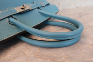 HERMES／エルメス バーキン30 トゴ ブルージーン □E刻印 ハンドバッグ 700060295