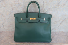 将图片加载到图库查看器，HERMES BIRKIN 40 Ardennes leather Green 〇Y刻印 Hand bag 600080116
