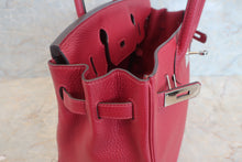 将图片加载到图库查看器，HERMES BIRKIN 30 Clemence leather Rouge Grenet A刻印 Hand bag 500080010
