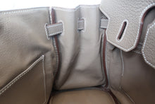 Load image into Gallery viewer, HERMES BIRKIN 30 Clemence leather Etoupe gray □M Engraving Hand bag 700120066
