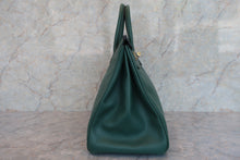 将图片加载到图库查看器，HERMES BIRKIN 40 Ardennes leather Green 〇Y刻印 Hand bag 600080116
