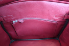 Load image into Gallery viewer, HERMES BIRKIN 30 Clemence leather Rouge Grenet A Engraving Hand bag 500080010
